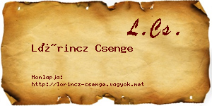 Lőrincz Csenge névjegykártya